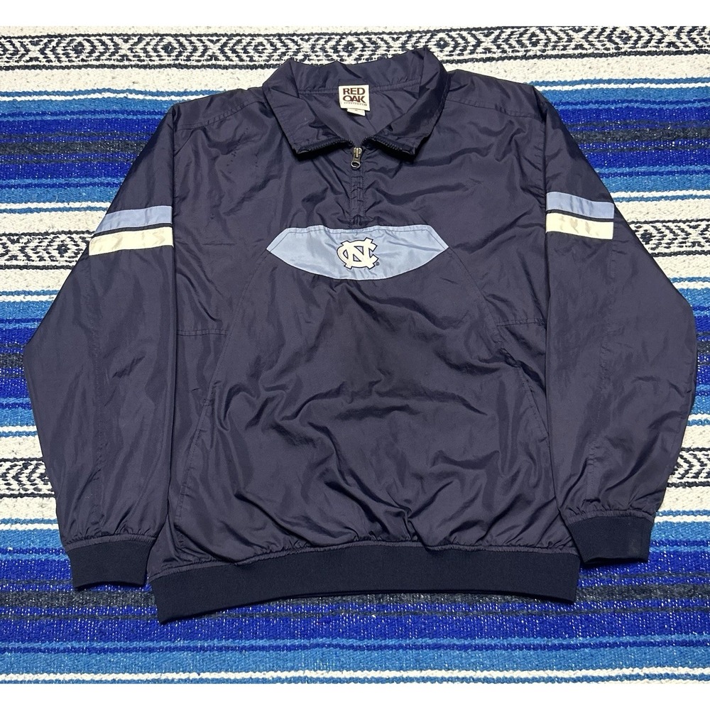 Vintage Red Oak UNC Carolina Tar Heels Pullover Windbreaker Jacket Men's Medium